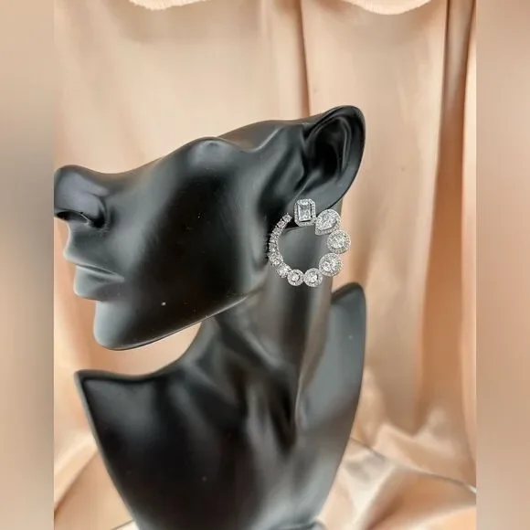 Cezanne Crystal Hoop Earrings – Stunning & Unique - Picture 7 of 9